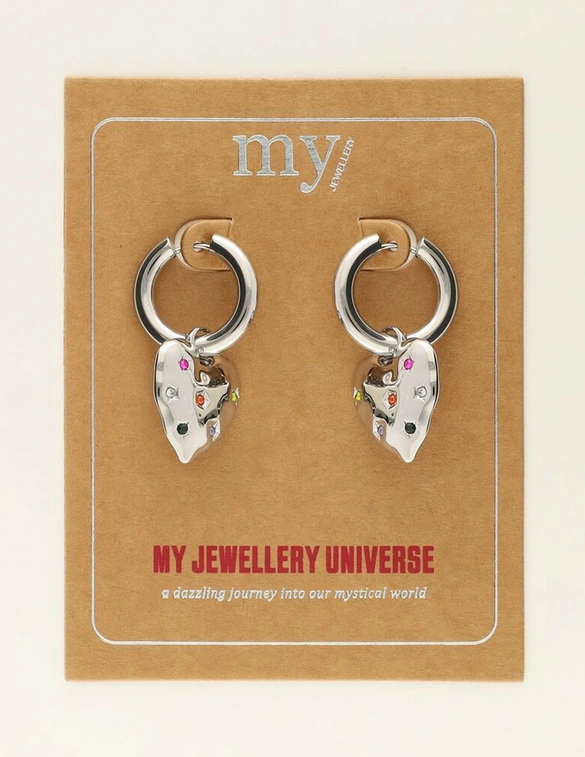 My Jewellery Earrings hoops heart strass multi MJ09545