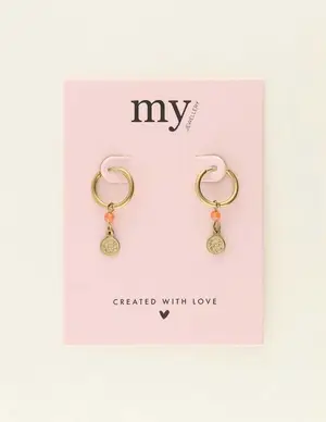 My Jewellery Earrings hoops orange coin MJ09030