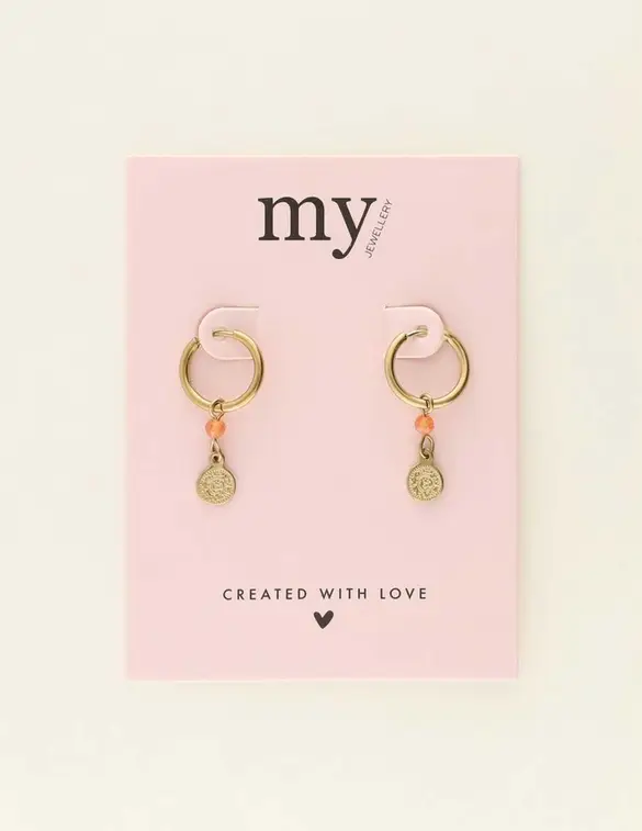 My Jewellery Earrings hoops orange coin MJ09030