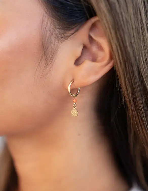 My Jewellery Earrings hoops orange coin MJ09030