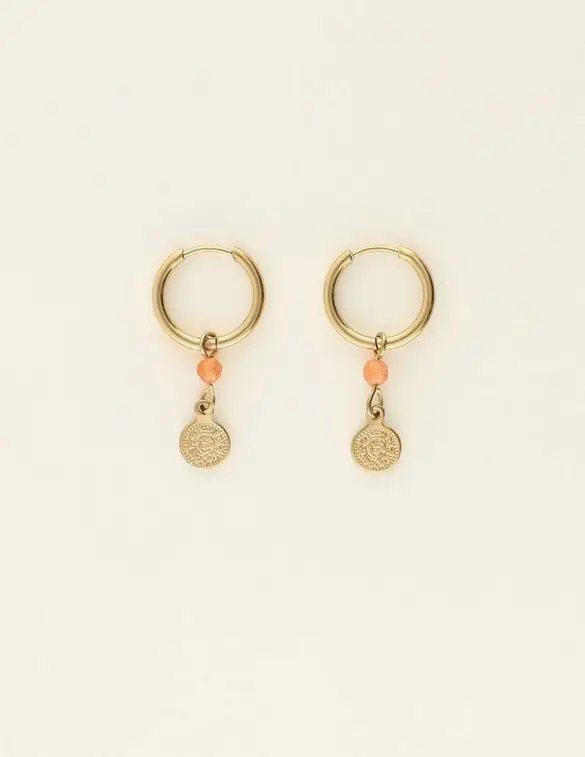 My Jewellery Earrings hoops orange coin MJ09030