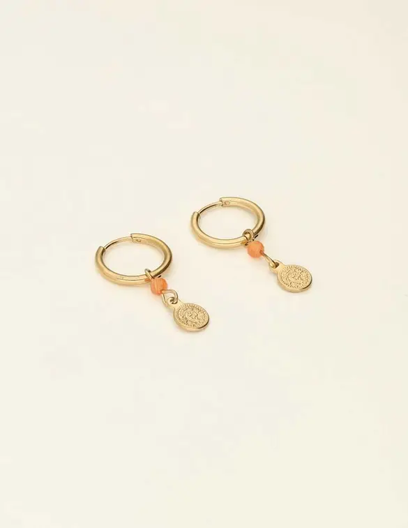 My Jewellery Earrings hoops orange coin MJ09030