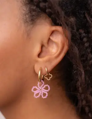 My Jewellery Earrings hoops pearl flower MJ10339