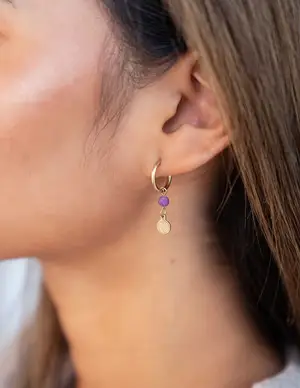 My Jewellery Earrings hoops purple coin MJ09031