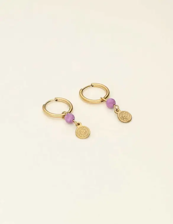 My Jewellery Earrings hoops purple coin MJ09031