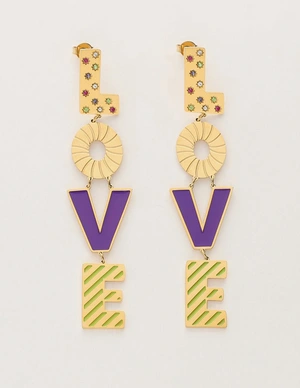 My Jewellery Earrings letters love purple MJ10164