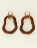 My Jewellery Earrings resin irregular big brown MJ09645