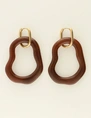 My Jewellery Earrings resin irregular big brown MJ09645