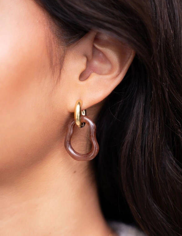 My Jewellery Earrings resin irregular small brow MJ09644