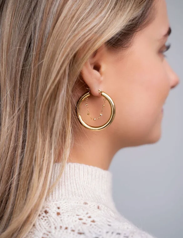 My Jewellery Earrings round with chain MJ07952