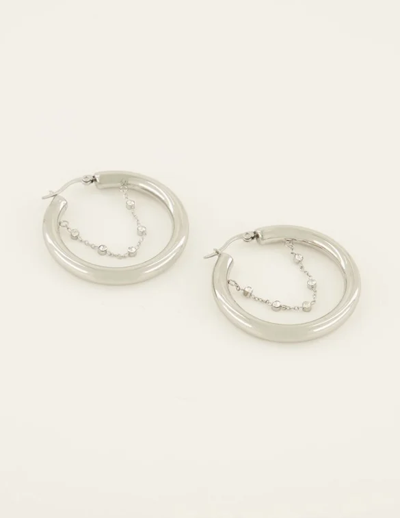 My Jewellery Earrings round with chain MJ07952