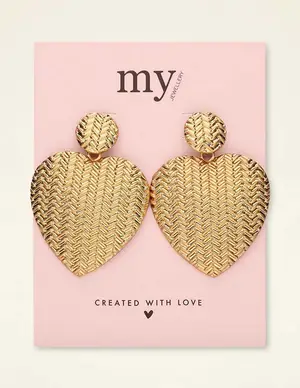 My Jewellery Earrings statement hammered hearts MJ09066