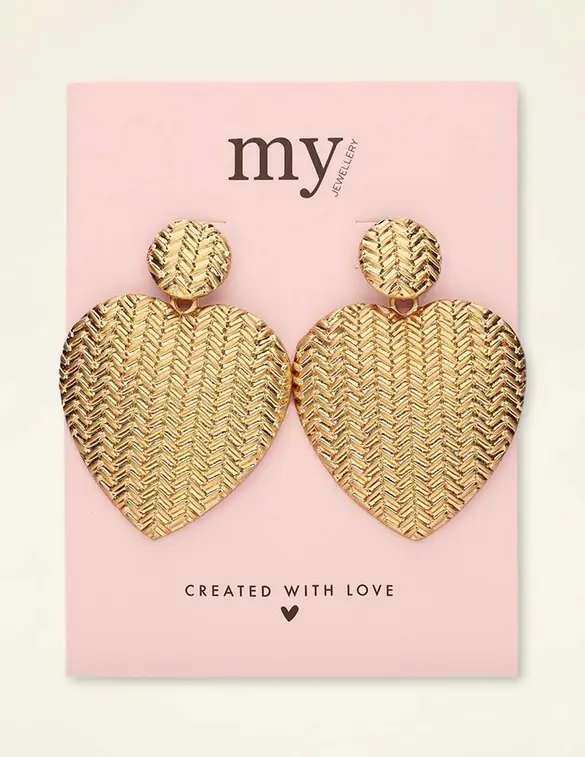 My Jewellery Earrings statement hammered hearts MJ09066
