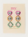 My Jewellery Earrings stmt beaded charms clover MJ12619