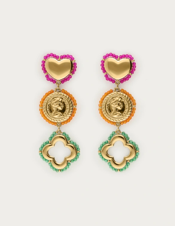 My Jewellery Earrings stmt beaded charms clover MJ12619