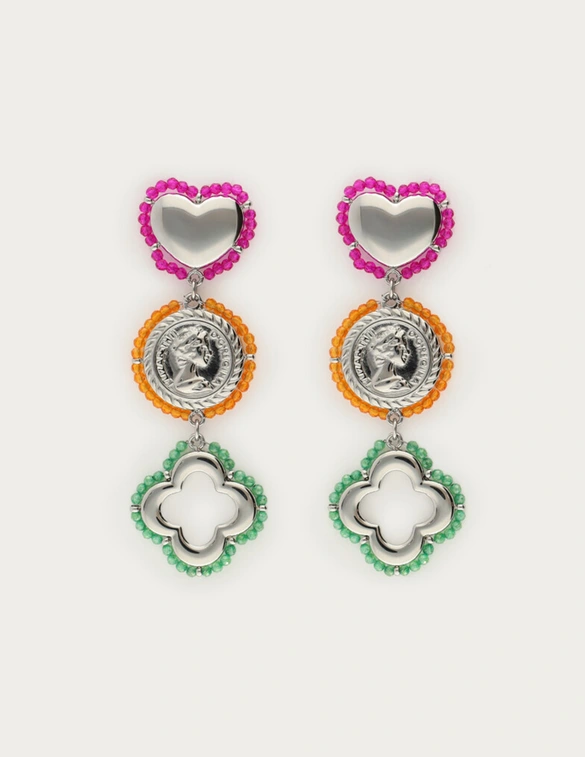 My Jewellery Earrings stmt beaded charms clover MJ12619