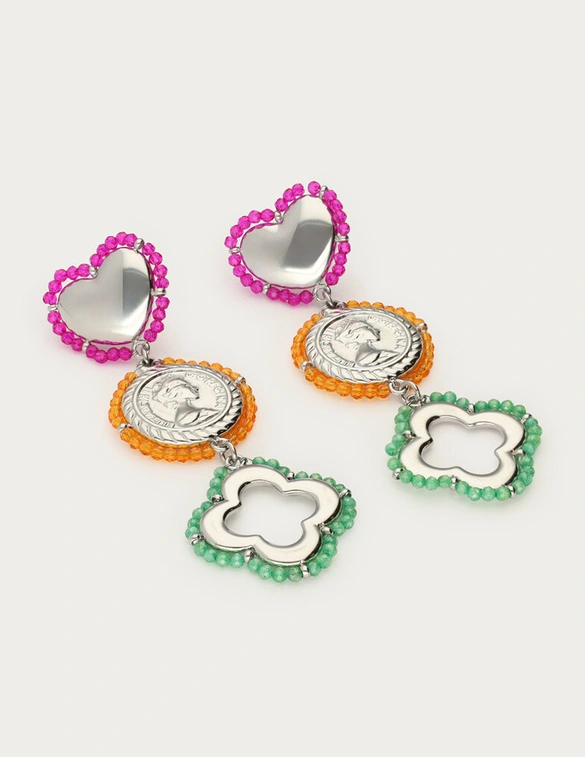 My Jewellery Earrings stmt beaded charms clover MJ12619