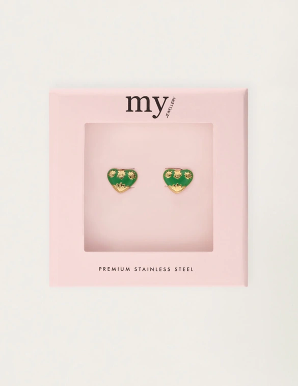 My Jewellery Earstud mini art heart green MJ12096