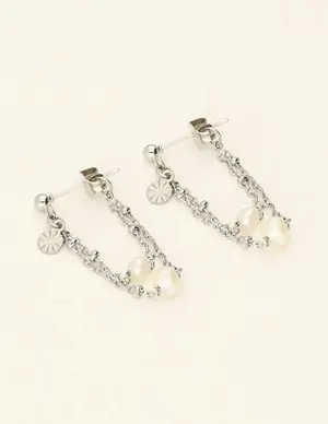 My Jewellery Earstuds with chain & pearls MJ09213