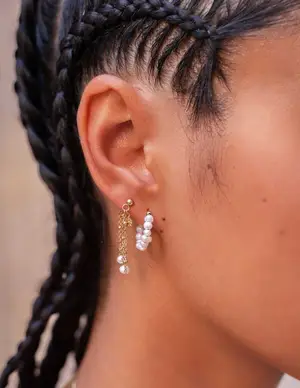 My Jewellery Earstuds with chain & pearls MJ09213