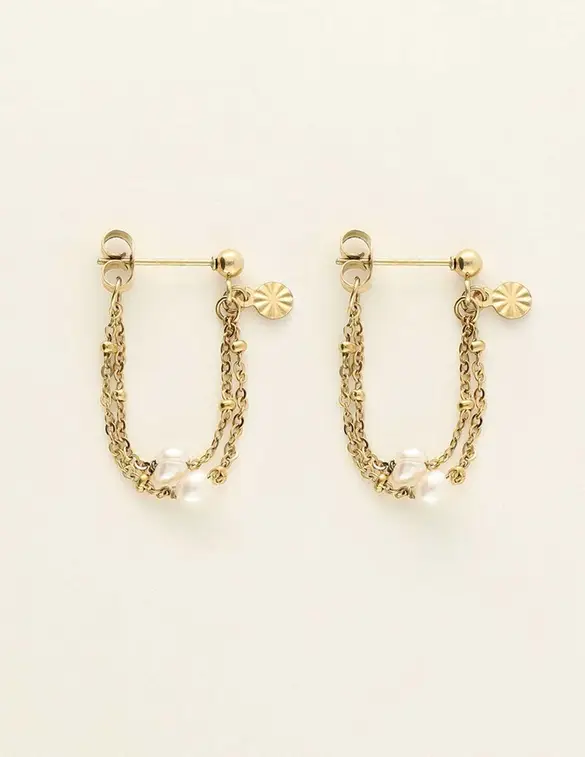 My Jewellery Earstuds with chain & pearls MJ09213