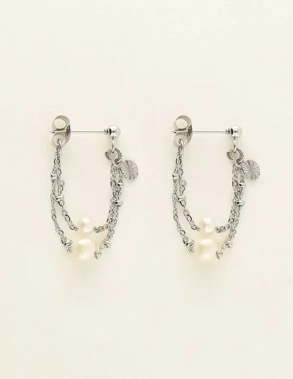 My Jewellery Earstuds with chain & pearls MJ09213