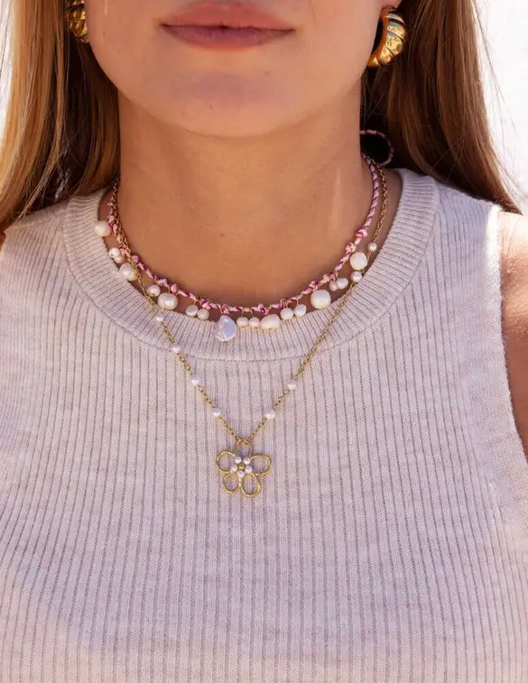 My Jewellery island flower pearl necklace MJ10807