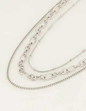 My Jewellery Ketting drielaags bolletjes MJ04877