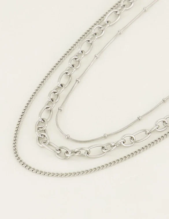 My Jewellery Ketting drielaags bolletjes MJ04877