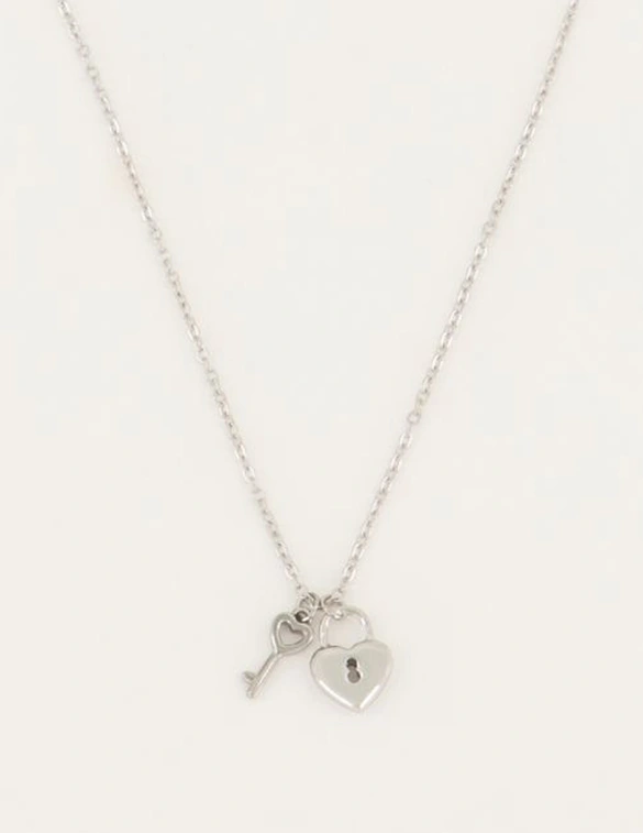 My Jewellery Ketting hartjes slot & sleutel MJ05450