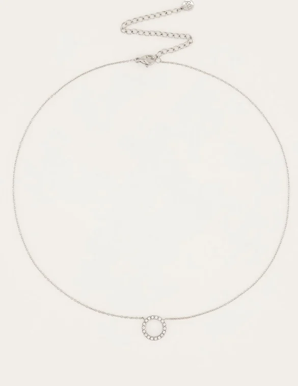My Jewellery Ketting Open Rondje Strass MJ04776