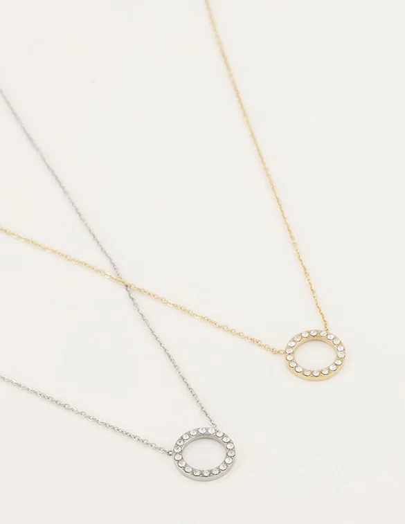 My Jewellery Ketting Open Rondje Strass MJ04776