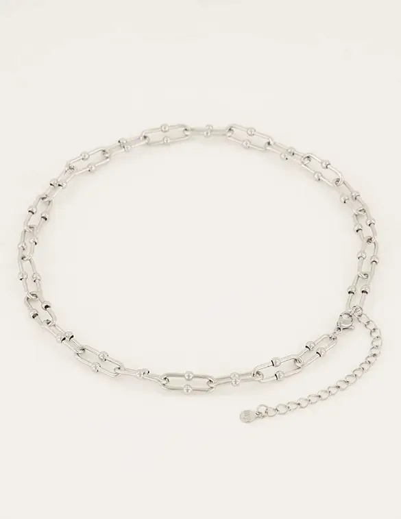 My Jewellery Ketting schakel/bolletjes MJ06278