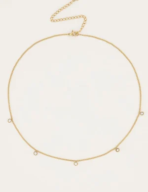 My Jewellery Ketting vijf strass steentjes MJ04774