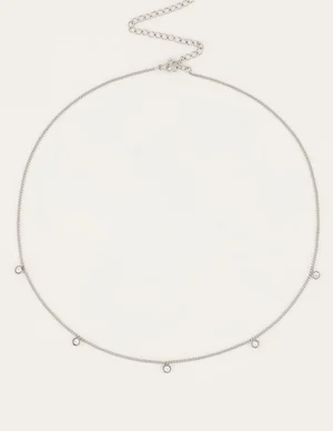 My Jewellery Ketting vijf strass steentjes MJ04774