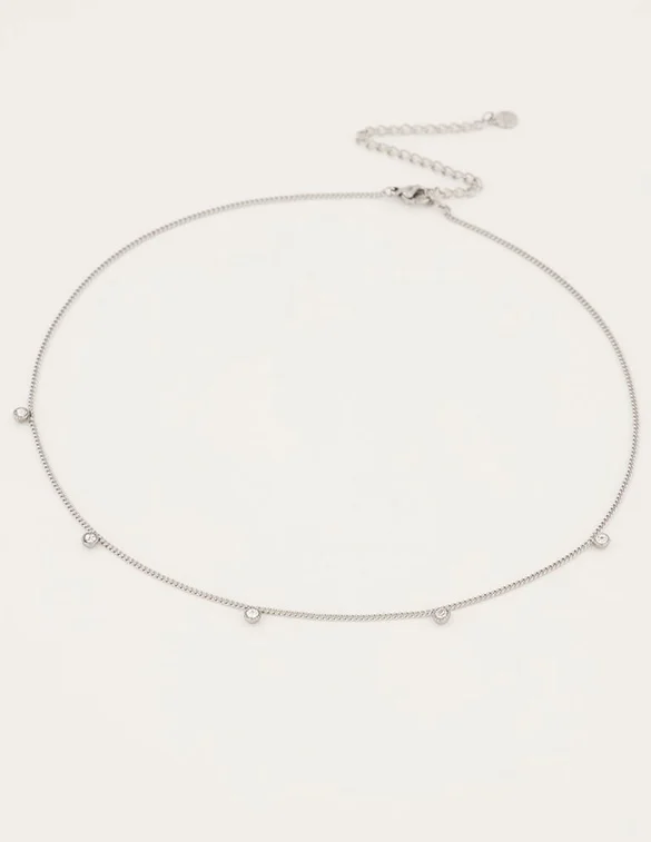 My Jewellery Ketting vijf strass steentjes MJ04774