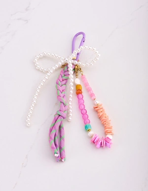 My Jewellery Keychain lilac pearl bow cord MJ12791