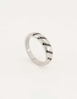 My Jewellery Mood ring breed met zwarte stenen MJ05843