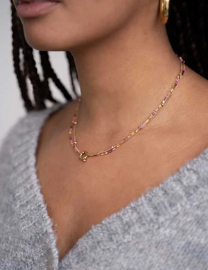 My Jewellery Necklace 3 layers miyuki orange pin MJ10236