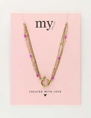 My Jewellery Necklace 3 layers miyuki pink MJ10237