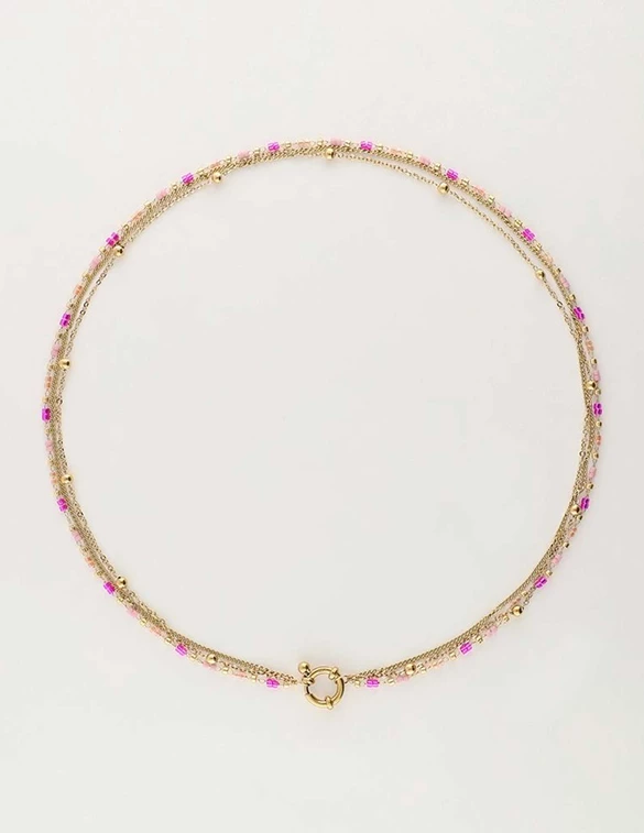 My Jewellery Necklace 3 layers miyuki pink MJ10237