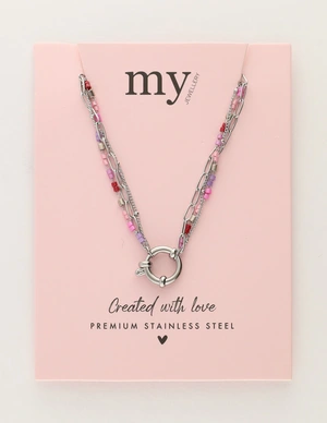 My Jewellery Necklace 3 layers pink MJ12201