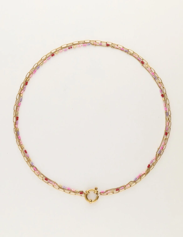 My Jewellery Necklace 3 layers pink MJ12201