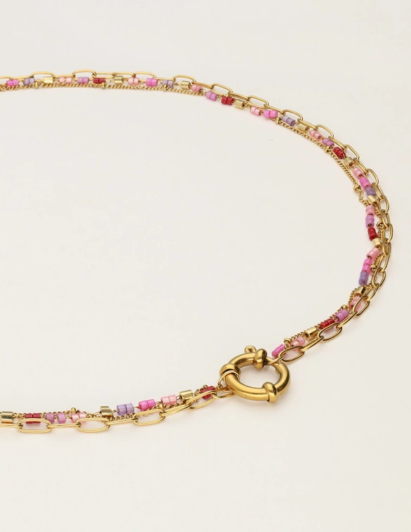 My Jewellery Necklace 3 layers pink MJ12201