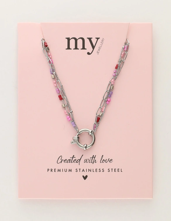 My Jewellery Necklace 3 layers pink MJ12201