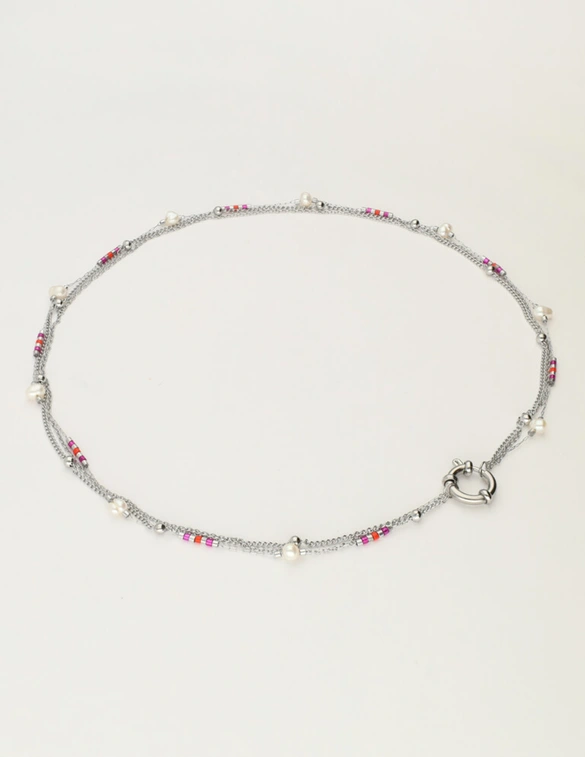 My Jewellery Necklace 3 layers red pearl MJ12202