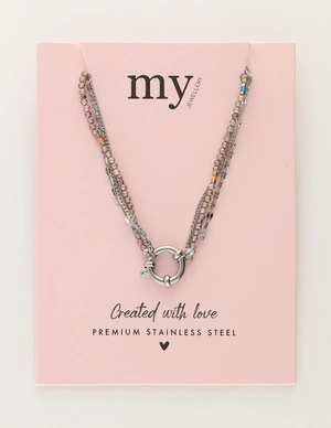 My Jewellery Necklace 3 layers taupe MJ12200