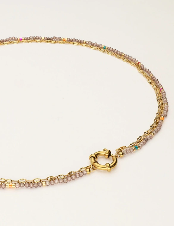 My Jewellery Necklace 3 layers taupe MJ12200