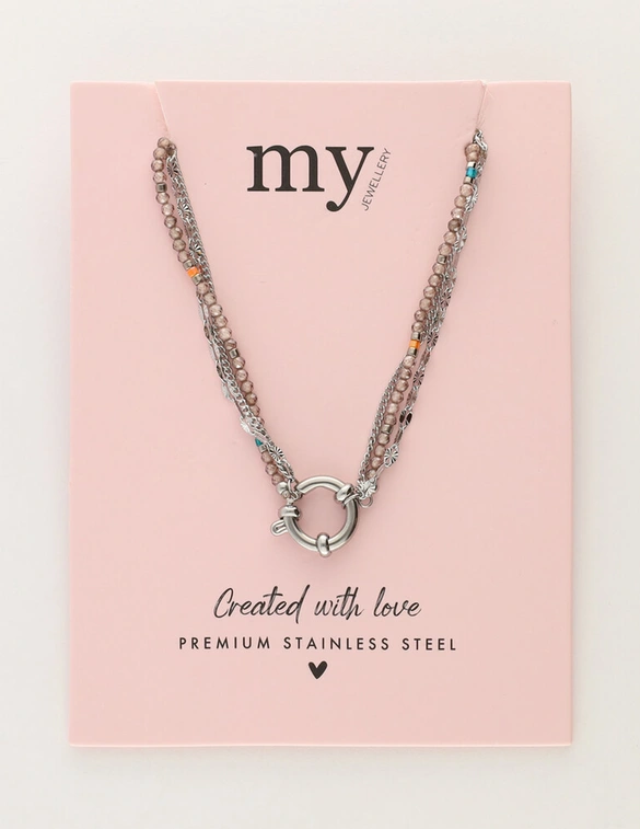 My Jewellery Necklace 3 layers taupe MJ12200