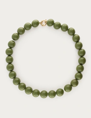 My Jewellery Necklace beads big olive green MJ14424